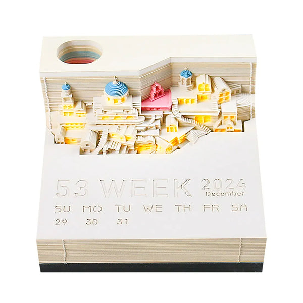 Santorini LED - 3D Calendar 2024
